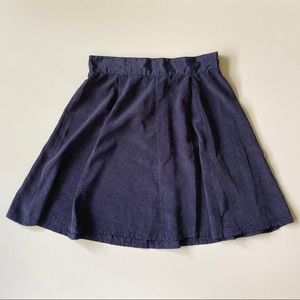 Vintage 90s Blue Polka Dot High Waist Full Skirt